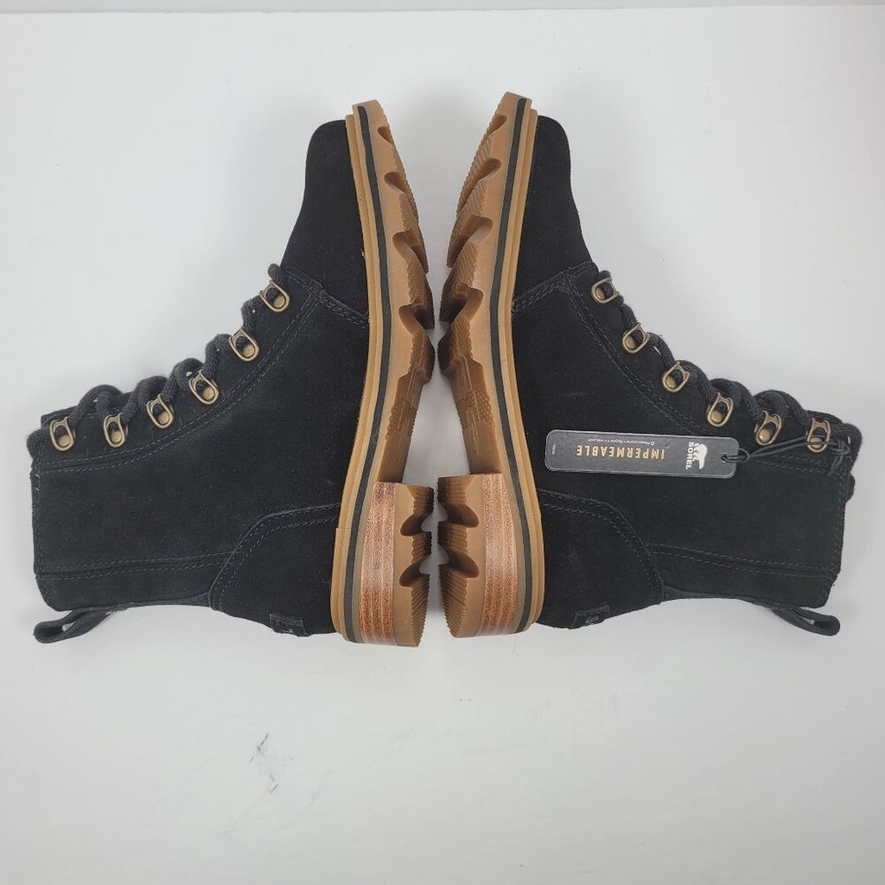 Sorel Lennox Waterproof Lace-Up Women's Black Suede Boots US Size 6 NWT - Picture 6 of 10